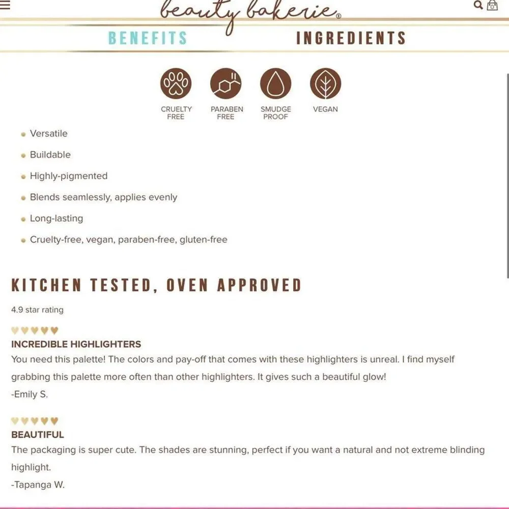 BEAUTY BAKERIE Highlighter Milk & Honey Multi-Use Smudgeproof Pigmented Palette